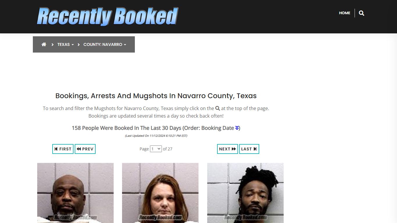 Bookings, Arrests and Mugshots in Navarro County, Texas - Recently Booked