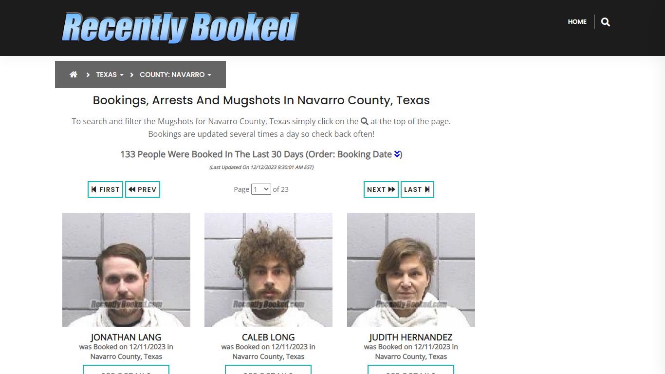 Recent bookings, Arrests, Mugshots in Navarro County, Texas